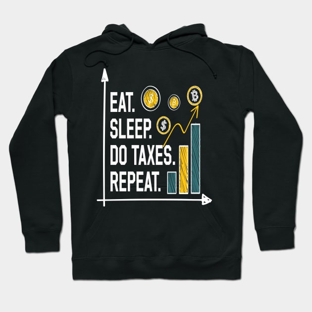 EAT SLEEP DO TAXES REPEAT Funny Accountant Hoodie by Just Be Cool Today